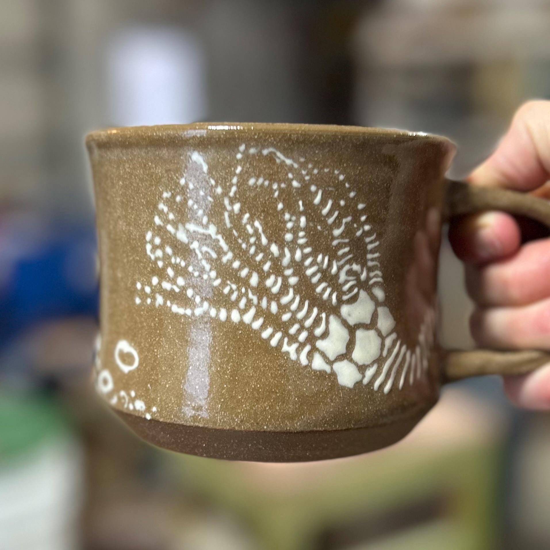 Handmade Crinoid Fossil Soup Mug