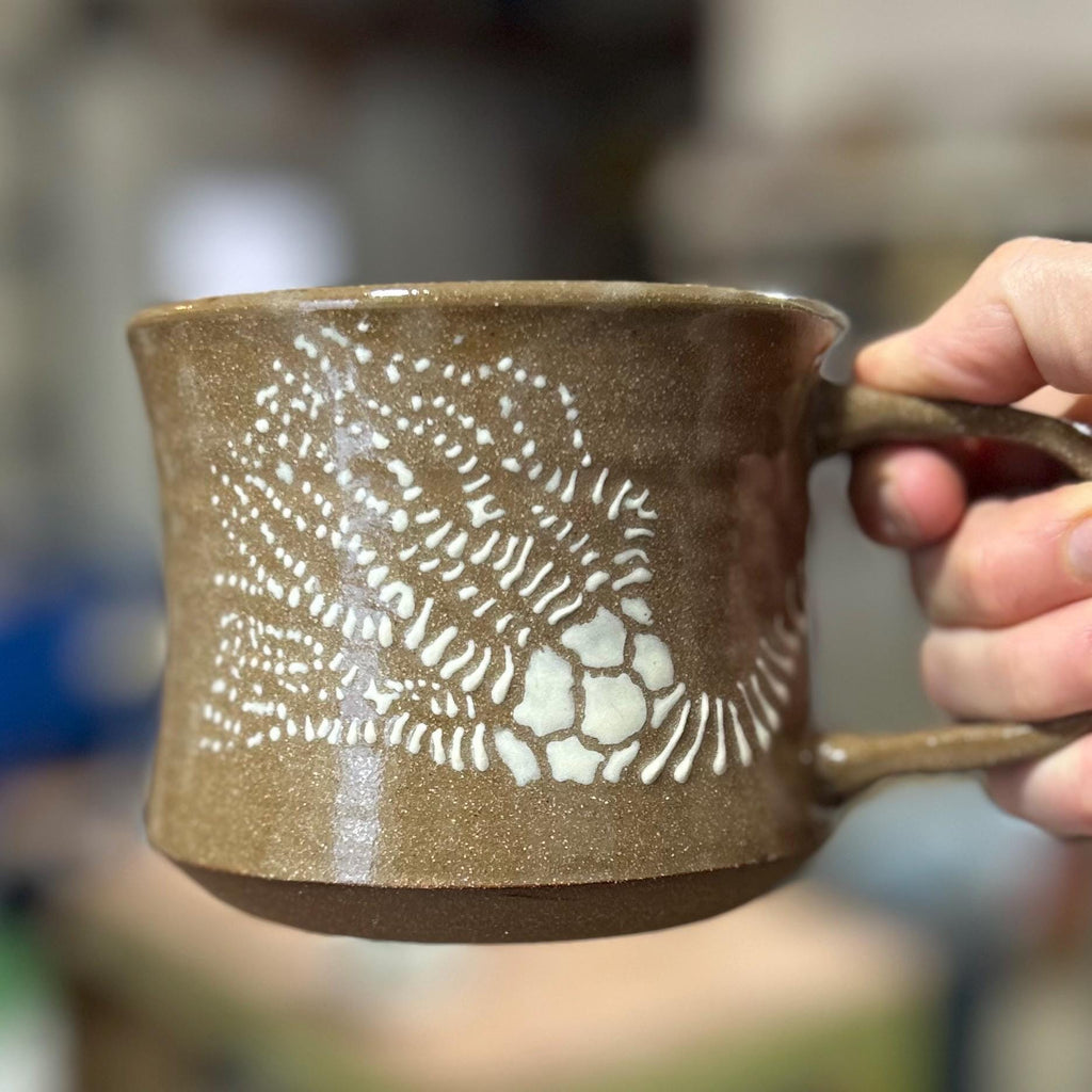Handmade Crinoid Fossil Soup Mug