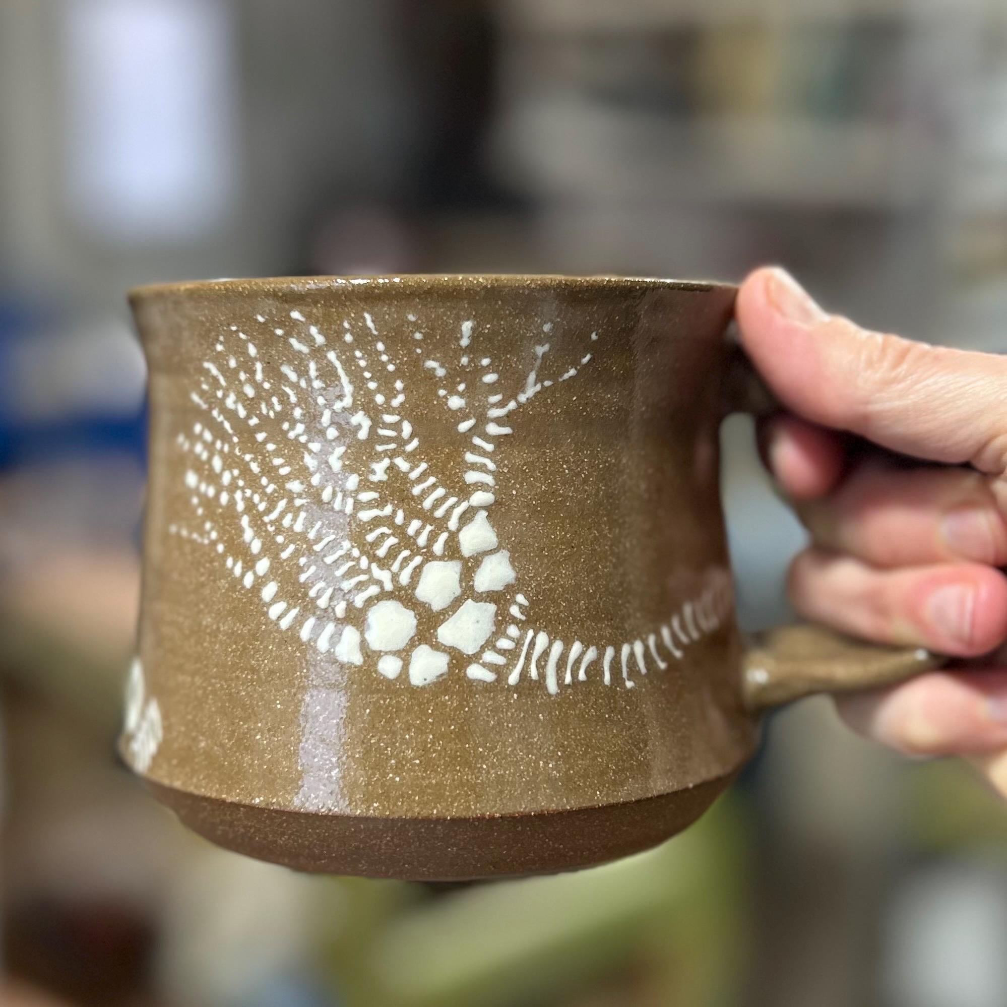 Handmade Crinoid Fossil Soup Mug