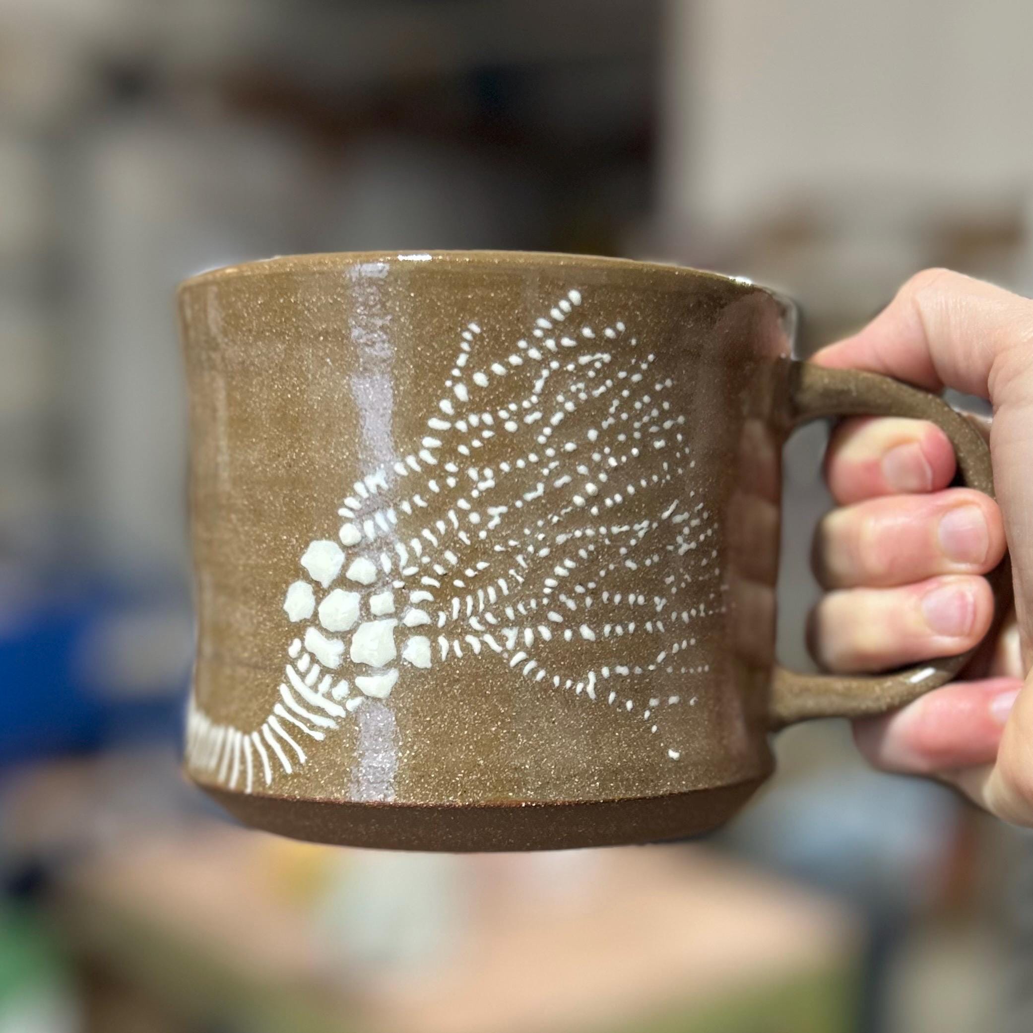 Handmade Crinoid Fossil Soup Mug