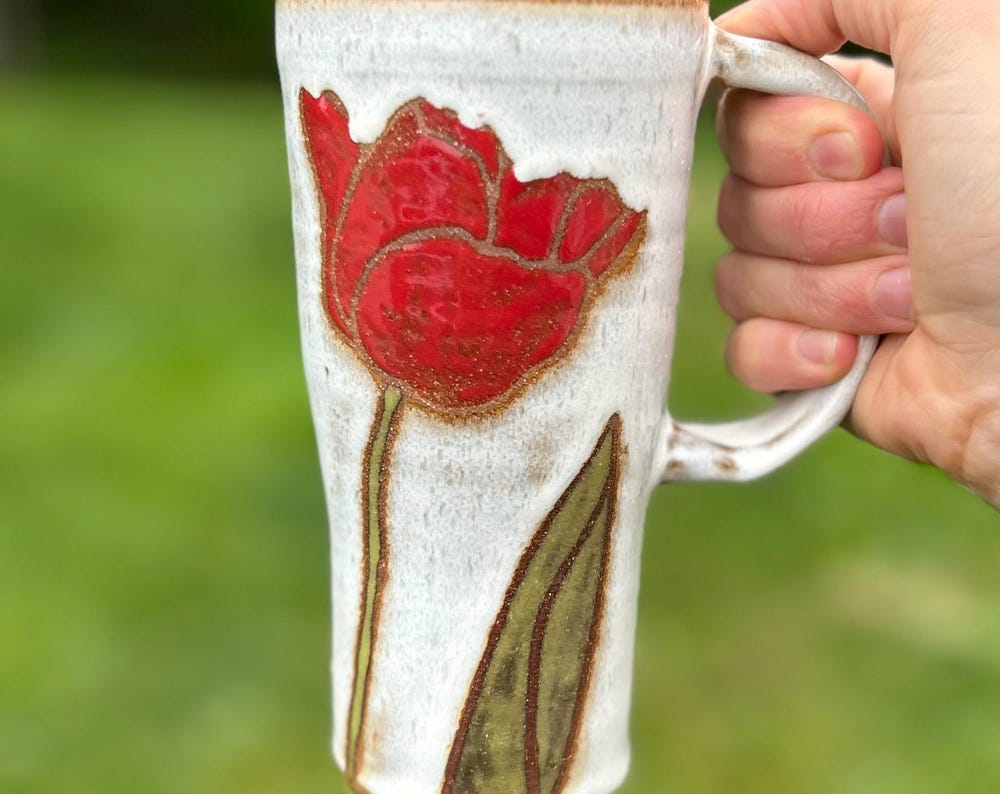 Handmade Tulip Travel Mug